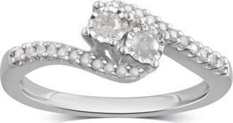 DiamondMuse 0.25 cttw Round Diamond Sterling Silver Engagement Ring for Women (J/I2-I3)