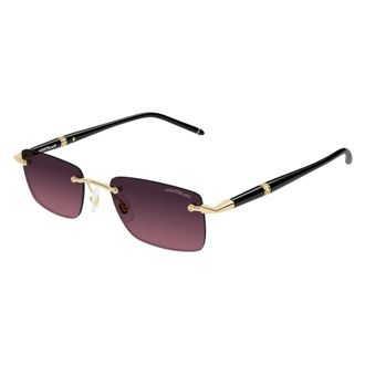 Montblanc Montblanc - Rechthoekige Zonnebril - unisex - Accessoires - Geel - Maat: 54 MM Nylon