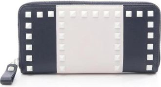 Valentino Pre-owned Rockstud Leather Long Wallet - - Pre-owned - Donna - Blu - ONE SIZE