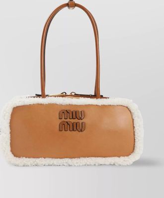 Miu Miu rectangular shearling edge shoulder bag