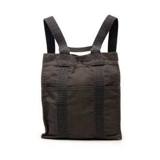 Herm&egrave;s Gray Canvas Backpack (Pre-Owned)
