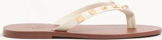 Valentino Garavani Rockstud Calfskin Thong Sandal 05Mm Wo