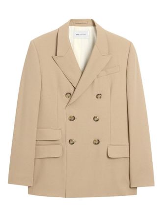 Ami Beige Peaked Lapel Blazer