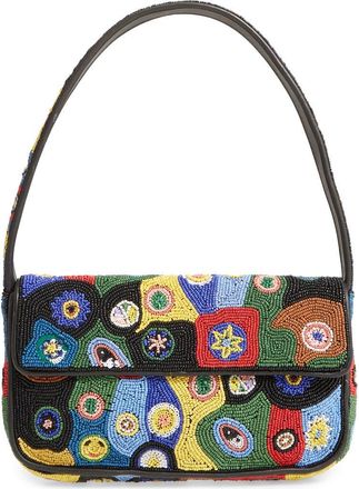Staud Tommy Beaded Shoulder Bag in Black Millefiori at Nordstrom