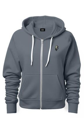 Dalix Lightning Bolt Zip Hoodie in Steel Blue at Nordstrom, Size Xxx-Large