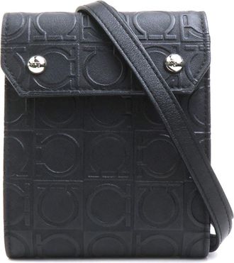 Ferragamo Black Leather Wallet (Tri-Fold) (Pre-Owned)