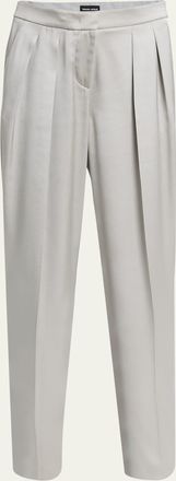 Giorgio Armani Pleated Skinny Leg Silk Trousers