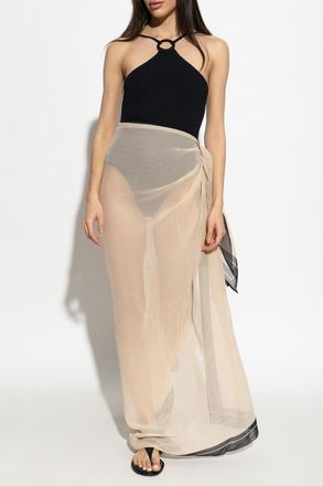 Balmain Silk Pareo, Womens, Beige