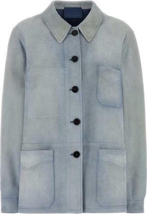 Prada Light Blue Shirt Collar Jacket