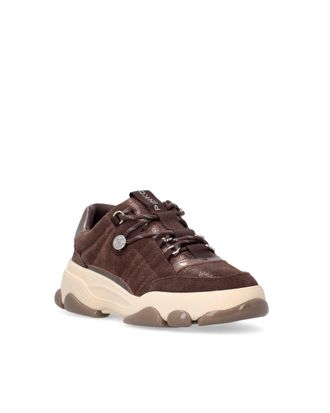 Pinko Womens Sneakers Athena Dark Brown Suede Upper: Cow Leather Trainers