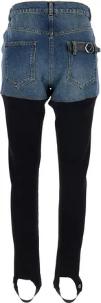 Coperni Womens Multicolor Ribbed Leggings With Logo Plaque Organic Cotton Trousers