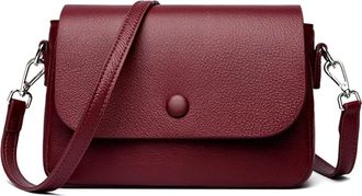 Generic Compatible For Genuine Leather Women Shoulder Crossbody Bags Womens Totes Handbags(Dark Red)