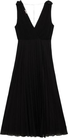 Oltre Lange plooirok met ruches - Dames - Casual kleedjes - Zwart - S - Polyester - Kleedjes