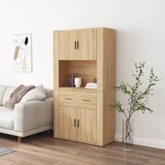 Berkfield Home Highboard Sonoma Oak Engineered Wood in Brown