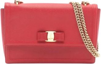 Ferragamo Pre-owned Cross Body Bags, female, Red, Size: ONE SIZE Pre-owned Leather Shoulder Bag