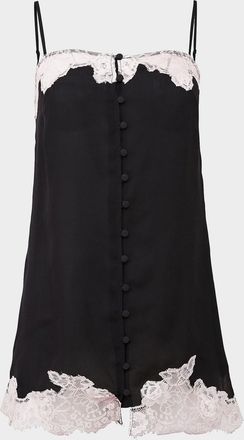 Fleur du Mal Lace Appliqu&eacute; Silk Slip