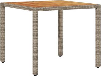 vidaXL Mesa De Jard&iacute;n Superficie Madera Acacia Rat&aacute;n Gris 90x90x75 Cm Vidaxl