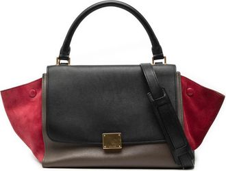 Celine Pre-owned Celine Small Tricolor Leather Trapeze Satchel U-PA-0114