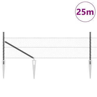 Berkfield Home Hexagon Fence Grey 0.4x25 m Steel
