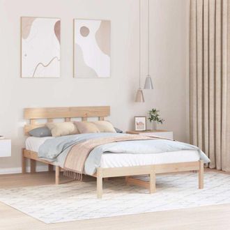 vidaXL Vidaxl - Estructura De Cama Marr&oacute;n 120 X 200 Cm Madera Maciza De Pino