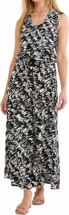 Nic+Zoe Cursive Margot Dress In Black And White