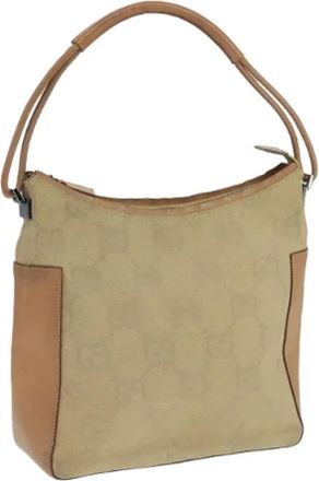Gucci Pre-owned Canvas gucci-bags - Dames - Vintage Handtas - Beige - ONE Size - Vintage