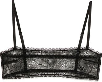 Kiki De Montparnasse Top a fascia Dahlia in pizzo - Nero