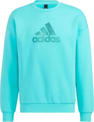 adidas Mens adidas Logo Printing Pattern Pullover Round Neck Long Sleeves Blue HM2983
