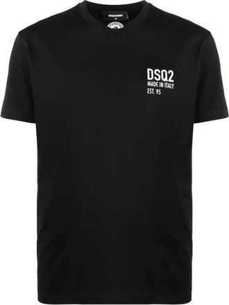 Dsquared2 T-shirt met ronde hals - Heren - T-shirts - Zwart - XL - Katoen - Tops