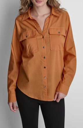 DKNY Roll Tab Shirt in Amberglow at Nordstrom, Size X-Small