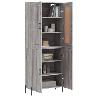 Berkfield Home Highboard Grey Sonoma 69.5x34x180 cm Engineered Wood