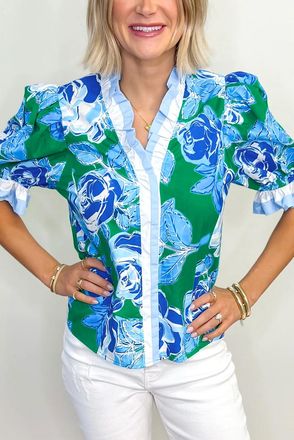 Azura Exchange Bloemige Puff Sleeve Blouse