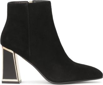 Kazar Su&egrave;de laarzen met glanzende hak - Dames - Laarzen met Hak - Zwart - 37 EU - Su&egrave;de - Schoenen