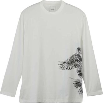 adidas Y-3 Graphic Long Sleeve T-shirt Asia Sizing Core White IX0404