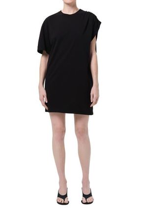 A Gold E Roma Asymmetric Sleeve Organic Cotton Dress in Black at Nordstrom, Size X-Large