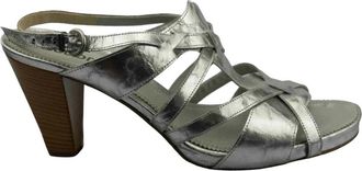 Gabor Sandalo con cinturino - Dames - Sandalen met hakken - Grijs - 41 EU - Leer - Schoenen