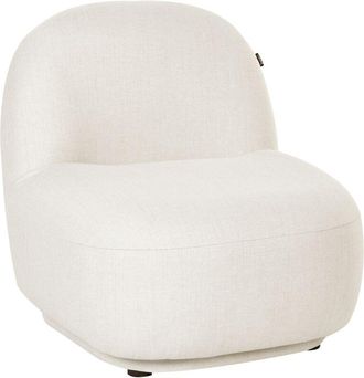 Beliani Armchair Off-White Fabric Contemporary Retro Design Low Back Modern Minimalist LOVBERG