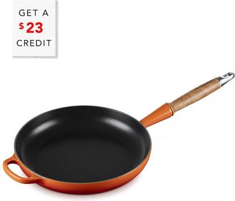 LE CREUSET Signature 10.25In Round Fry Pan With Wood Handle With $23 Credit