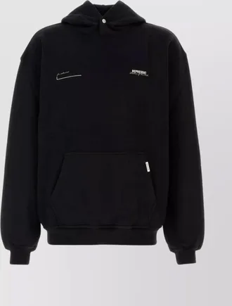 Represent cotton relaxed-fit logo-print hoodie