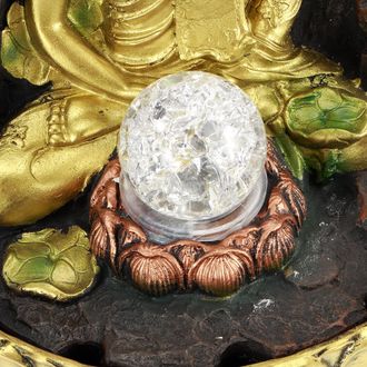 Infinite Fuente De Mesa De Resina Con Estatua De Buda E Iluminaci&oacute;n Led, Modelo Fb-meditation, Para Dise&ntilde;o De Interiores Y Feng Shui, Enchufe Estadounidense De