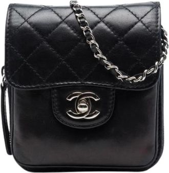 Chanel Pre-owned Wallet on Chain - Dames - Vintage Mini Tas - Zwart - ONE Size - Leer - Vintage