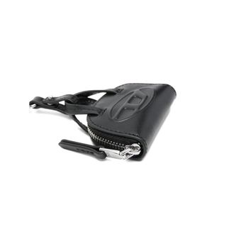 Diesel Calf Leather with Logo Detail Key Case - Black