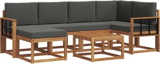 vidaXL Conjunto De Sof&aacute;s De Exterior 7 Uds. Natural Y Antracita Vidaxl