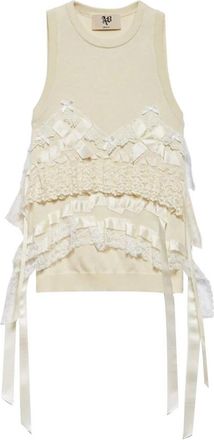 Aniye By Angie Top - Dames - Tops zonder mouwen - Beige - L - Katoen - Tops