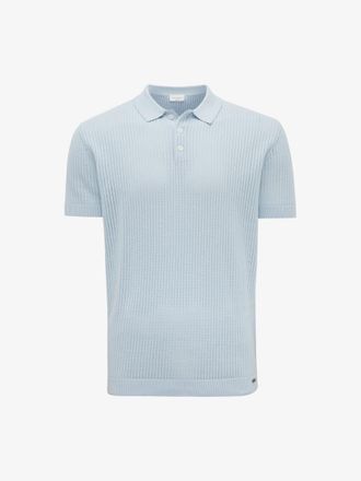 Gentiluomo Gebreide Structuur Polo | Lichtblauw