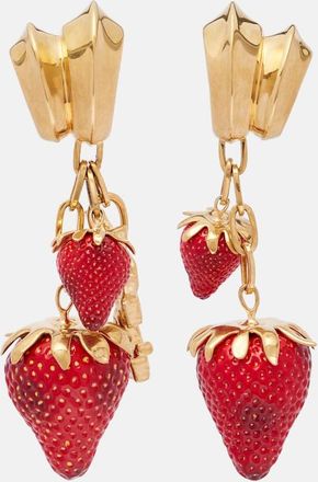 Saint Laurent Cassandre embellished drop earrings