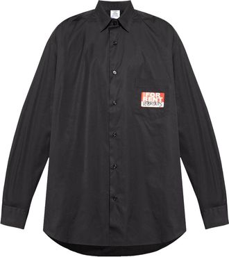 VETEMENTS T-shirt con stampa sticker - Nero