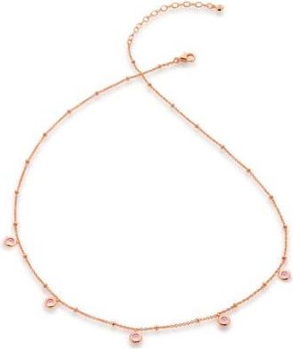 Monica Vinader Pink Tourmaline Station Choker Necklace in Rose Gold Vermeil On Ster Slvr at Nordstrom Rack