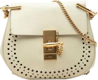 Chlo&eacute; Pre-owned The Drew Shoulder Bag - Dames - Vintage Schoudertas - Beige - ONE Size - Leer - Vintage