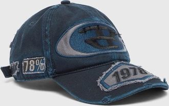 Diesel Baseball cap with embroidered patches - Caps - Unisex - Blue